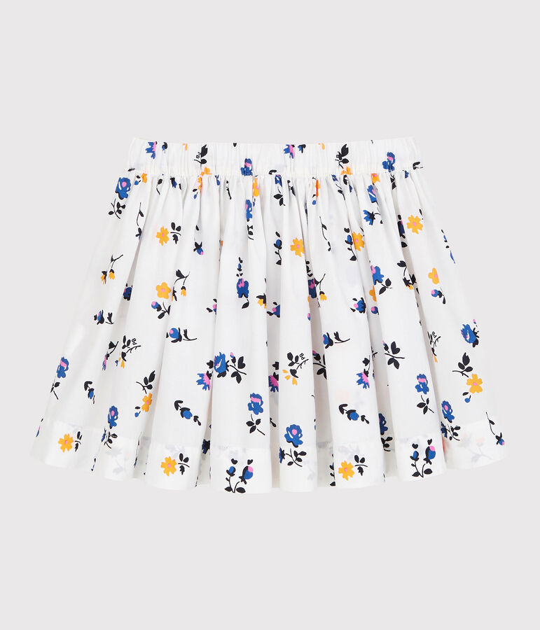 Kinderrock aus Popeline f&uuml;r M&auml;dchen weiss/vielfarbig