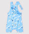 Kurze Baby-Latzhose aus Sergestoff für Jungen blau JASMIN/weiss MULTICO