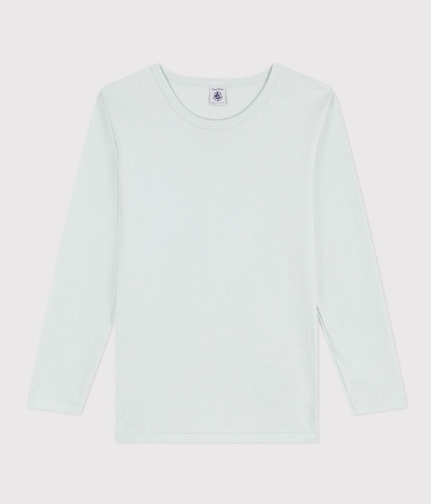 Lang&auml;rmeliges T-Shirt aus Baumwolle. blau