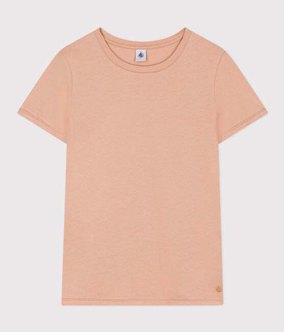 Damen-T-Shirt LE DROIT aus Baumwolle mit Rundhalsausschnitt beige VINTAGE