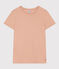 Damen-T-Shirt LE DROIT aus Baumwolle mit Rundhalsausschnitt beige VINTAGE