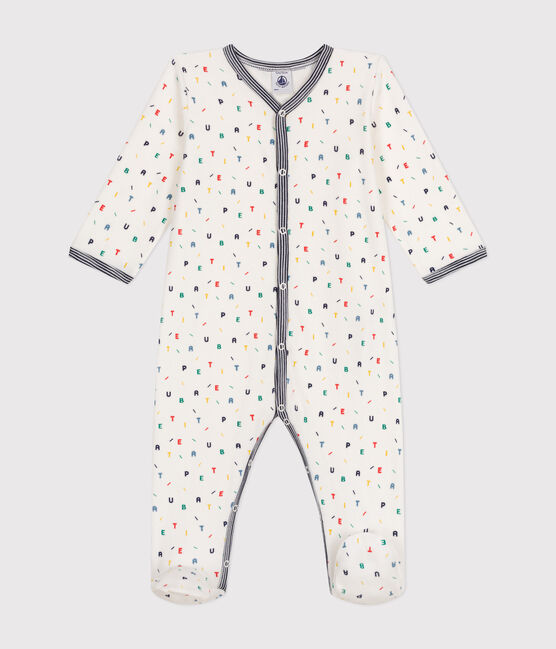 Strampler aus Nicki weiss MARSHMALLOW/weiss MULTICO