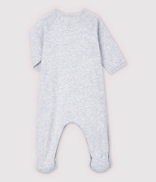Grau melierter Baby-Strampler aus Bio-Baumwolle grau