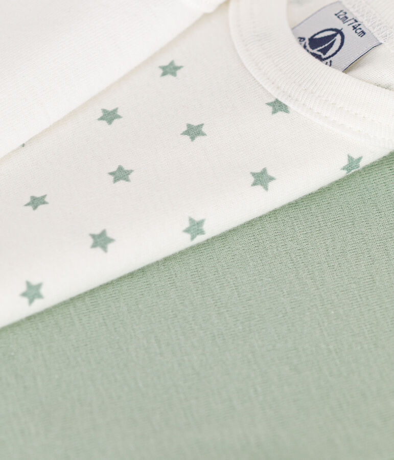 Kurz&auml;rmelige Baby-Bodys aus Baumwolle im 3er-Set. vielfarbig