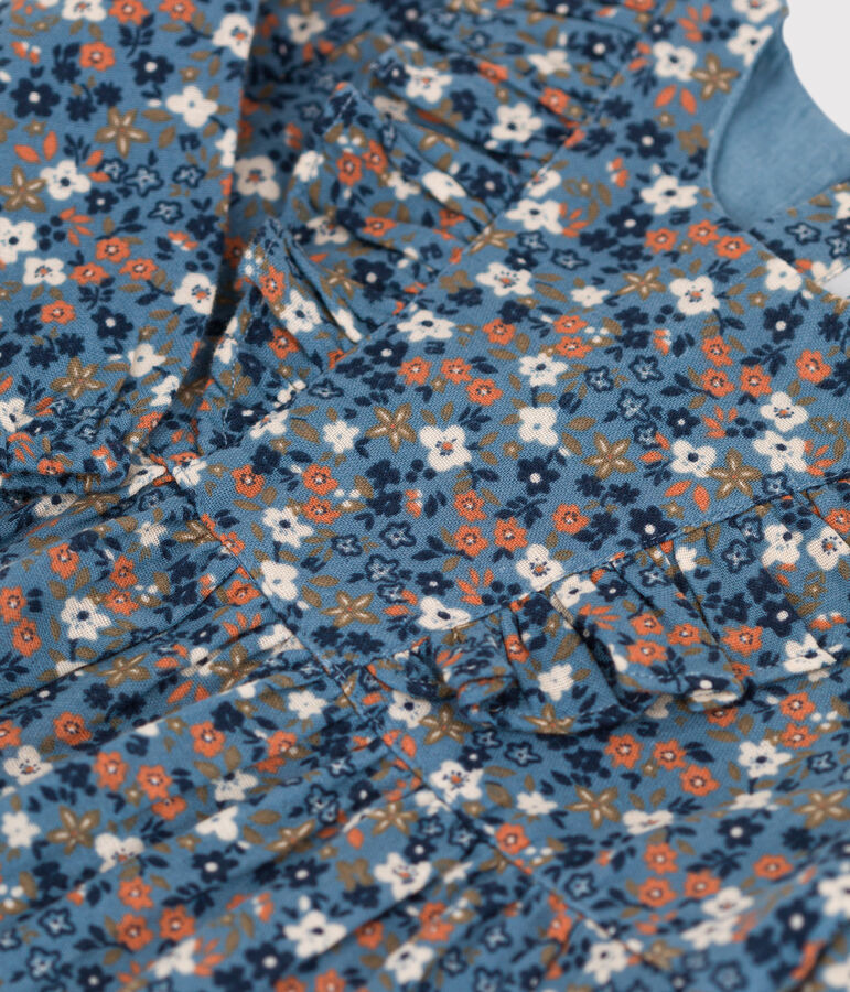 Bedrucktes lang&auml;rmeliges Babykleid aus Baumwollgaze ROVER/ MULTICO