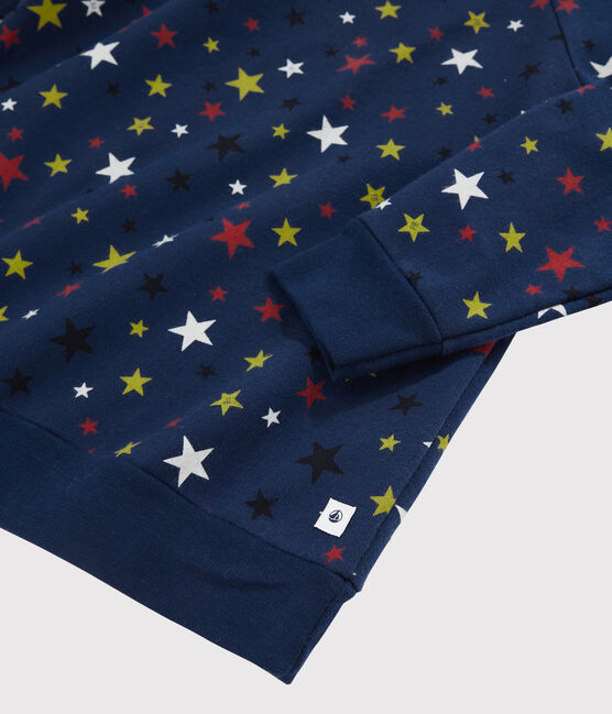 Kinderpyjama  aus Fleece mit Sternenmuster blau MEDIEVAL/weiss MULTICO