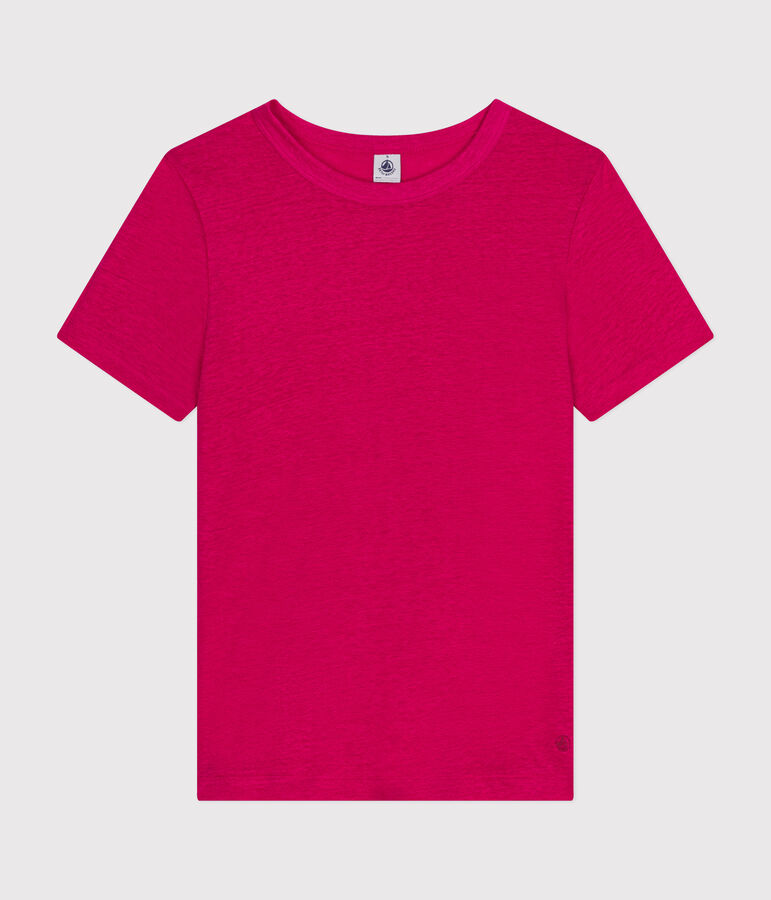 Damen-T-Shirt L'Iconique aus Leinen rosa