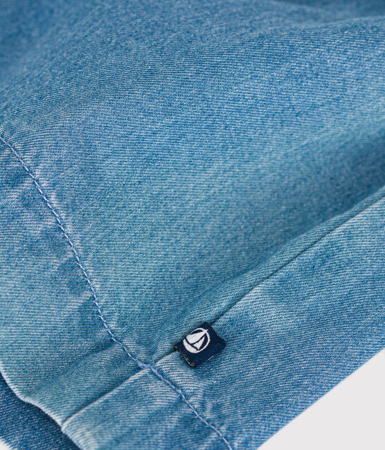 Ärmelloses Babykleid aus leichtem Denim blau DENIM CLAIR