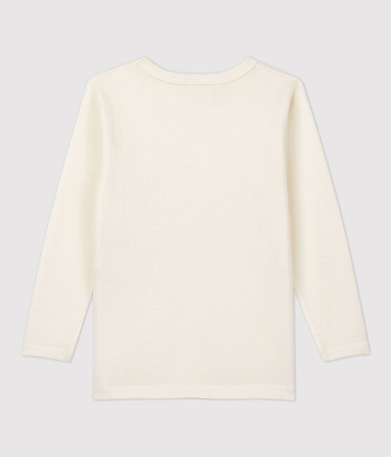 Langärmeliges T-Shirt aus Wolle und Baumwolle für Kinder grau ECRU