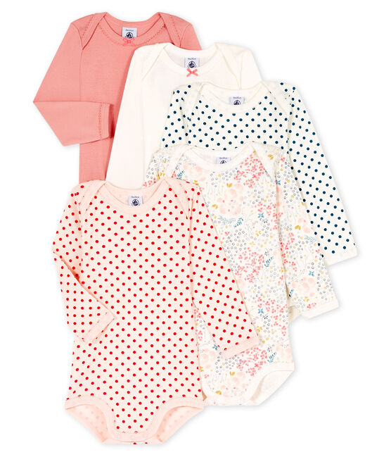 Set mit 5 langärmligen Baby-Bodys für Mädchen variante 1