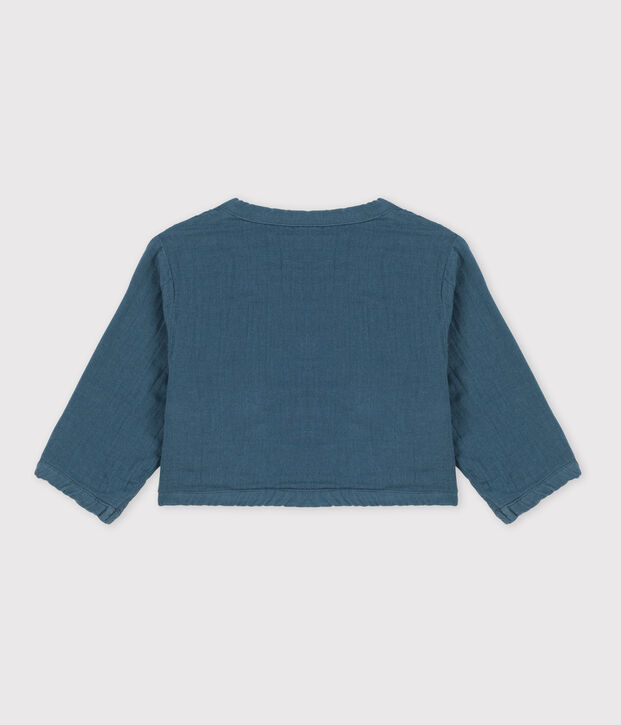 Baby-Cardigan aus Musselinstoff grau