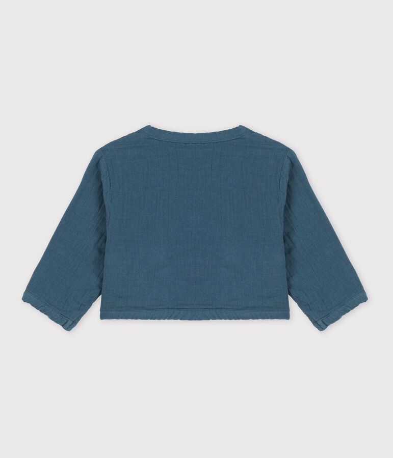 Baby-Cardigan aus Musselinstoff grau