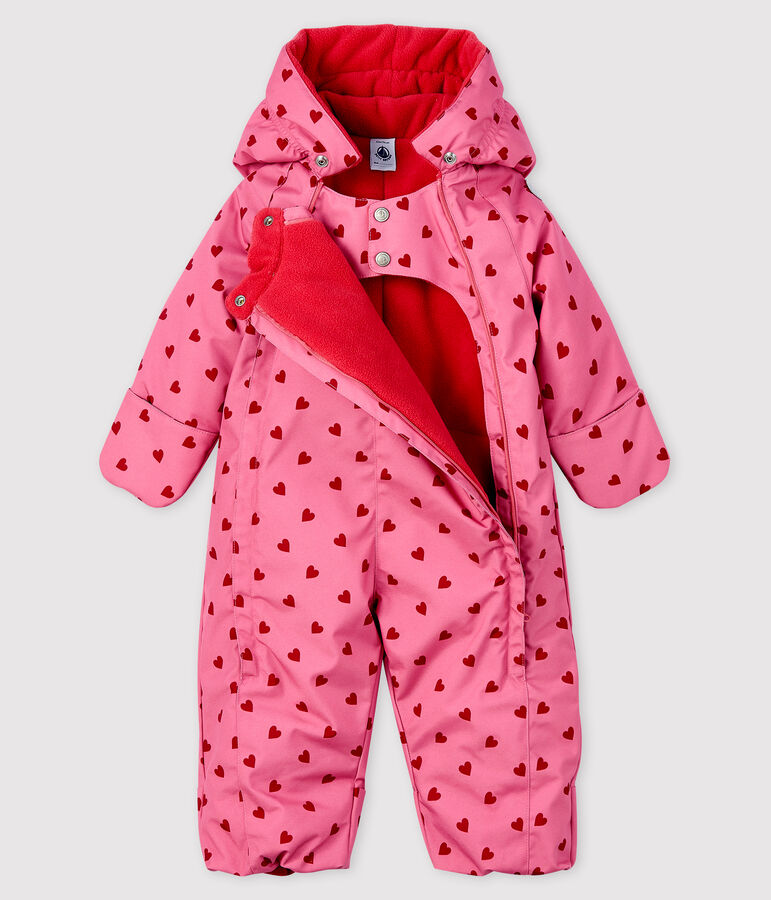 Baby-Fliegeroverall f&uuml;r M&auml;dchen rosa/rot
