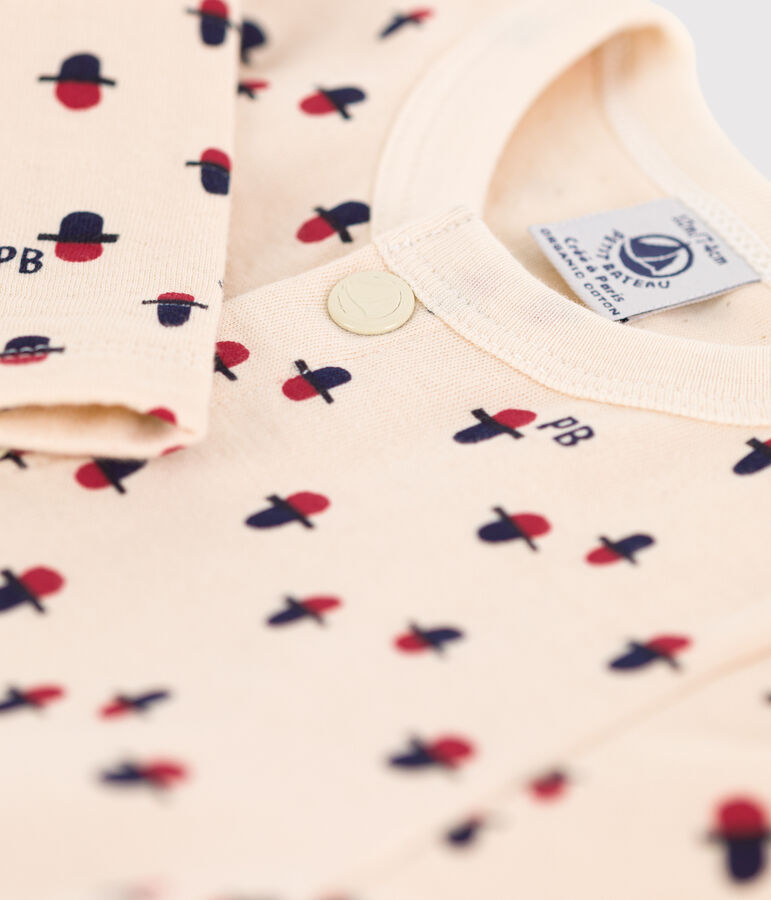 Baby-Cardigan aus bedrucktem Doppeljersey naturfarben/vielfarbig