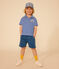 Kurzärmeliges Poloshirt aus Bouclé-Frottee Kinder/Jungen blau SURF/ AVALANCHE