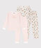 2er-Set Kinderpyjamas aus Baumwolle mit Blumenmotiv und Streifen für Mädchen variante 1