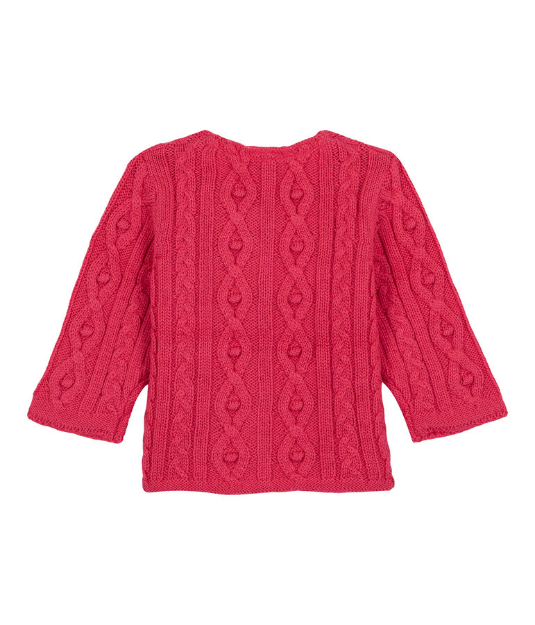 Cardigan mit Zopfmuster rosa