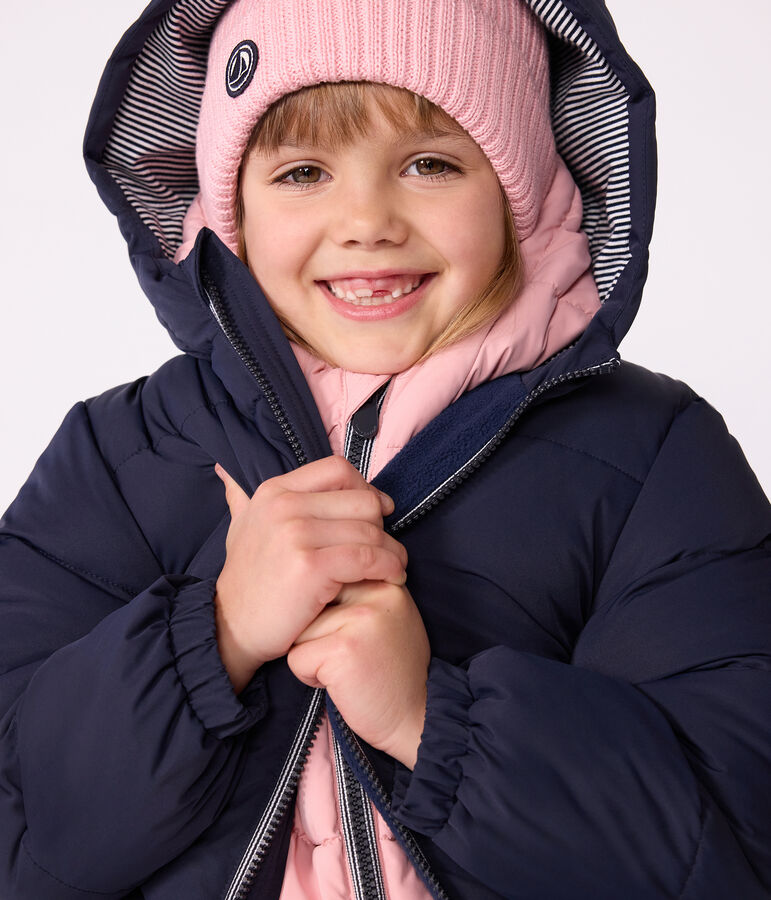 Einfarbige Kinder-Winterjacke blau