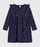 Lang&auml;rmeliges Kinder-Kleid aus Baumwolle mit Blumenmuster blau/vielfarbig