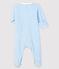 Blauer Baby-Strampler aus Bio-Baumwoll-Velours mit Kragen blau FRAICHEUR