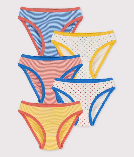 5er-Set Slips aus Bio-Baumwolle mit Ringelstreifen für Mädchen variante 1