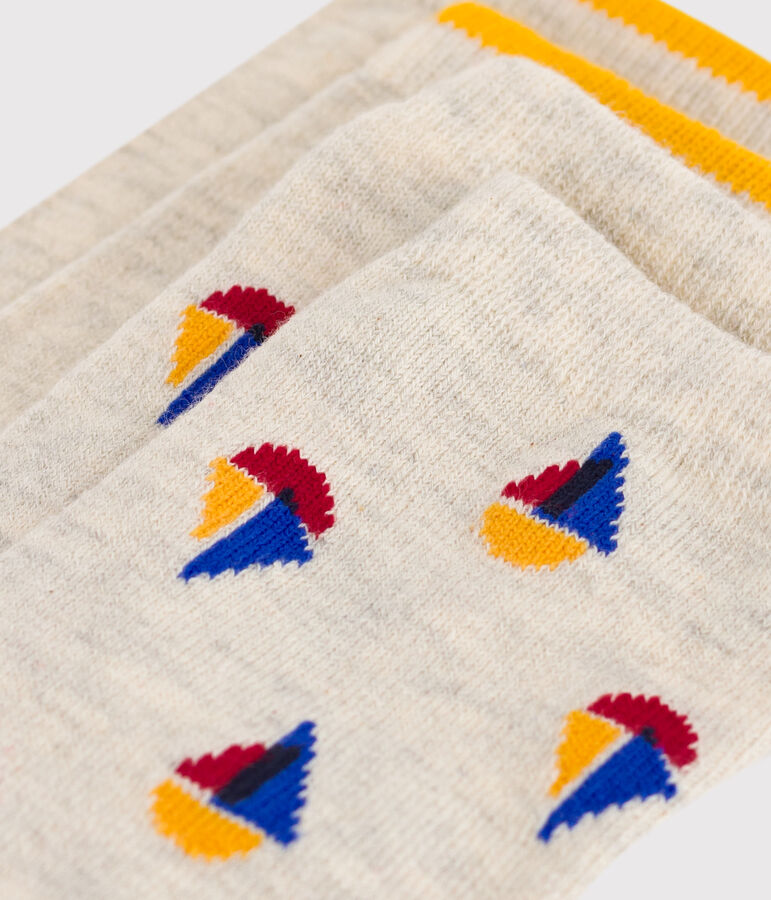 2er-Set Kinder-Kniestr&uuml;mpfe aus Baumwolle mit Schiffmotiv vielfarbig