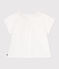 Kurzärmelige Baby-Bluse aus gestreiftem Seersucker weiss ECUME