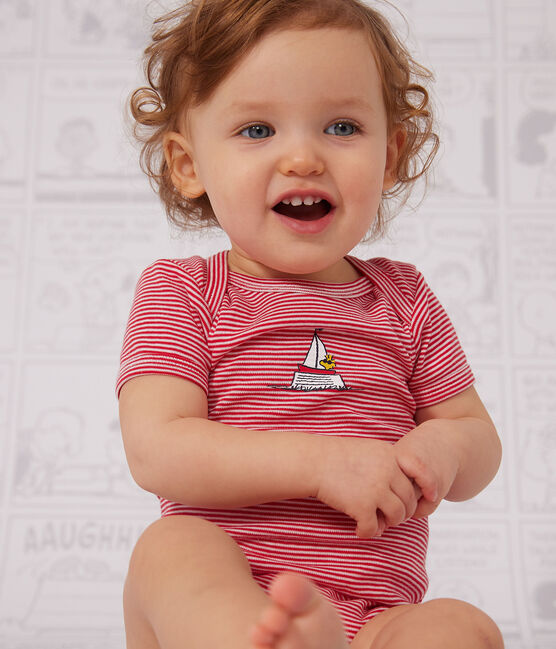 3er-Set kurzärmelige Baby-Bodys Petit Bateau X Snoopy aus Baumwolle variante 1