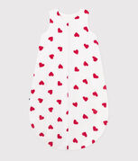Babyschlafsack aus Baumwolle mit Herzmotiv TOG-Wert 1 weiss MARSHMALLOW/rot TERKUIT