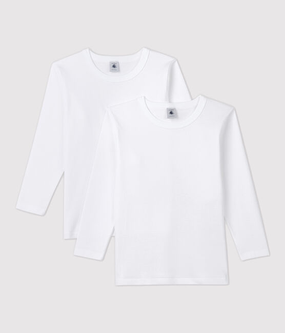 2er-Set langärmelige weiße T-Shirts für Jungen variante 1