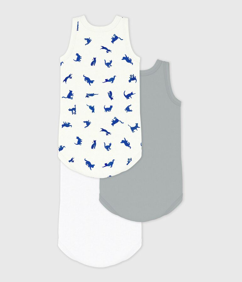 Set &auml;rmellose Baby-Bodys aus Baumwolle mit Katzenmotiv vielfarbig