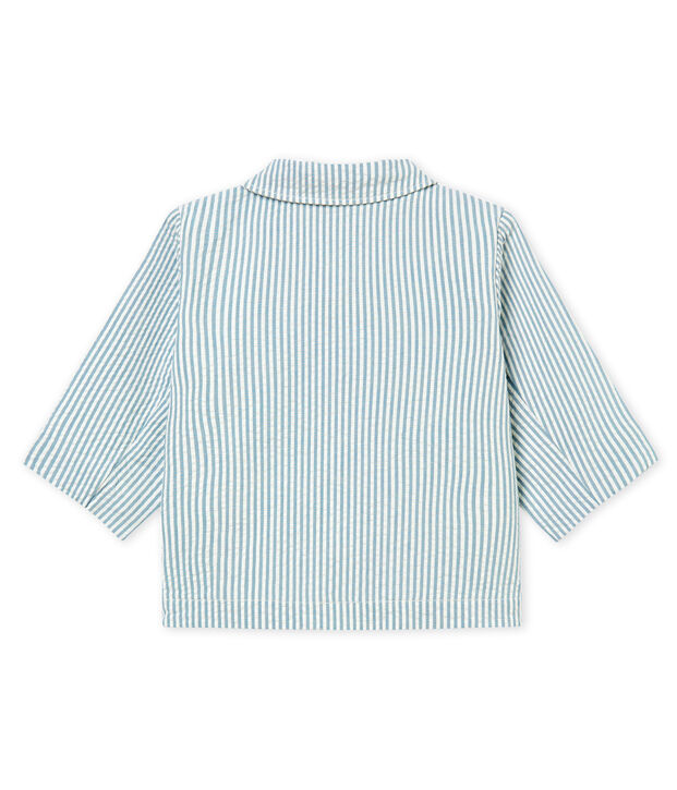 Gestreifte baby-jacke jungen blau/weiss