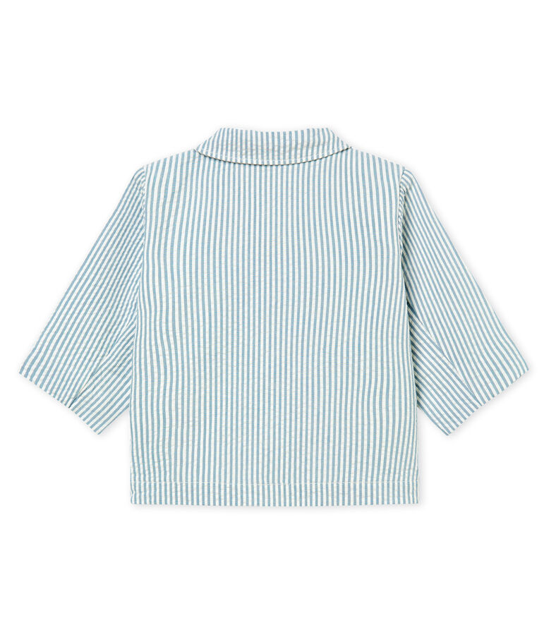 Gestreifte baby-jacke jungen blau/weiss