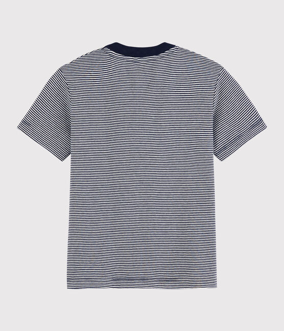 Kurzärmeliges Kinder-T-Shirt aus Baumwolle für Jungen blau SMOKING/weiss MARSHMALLOW