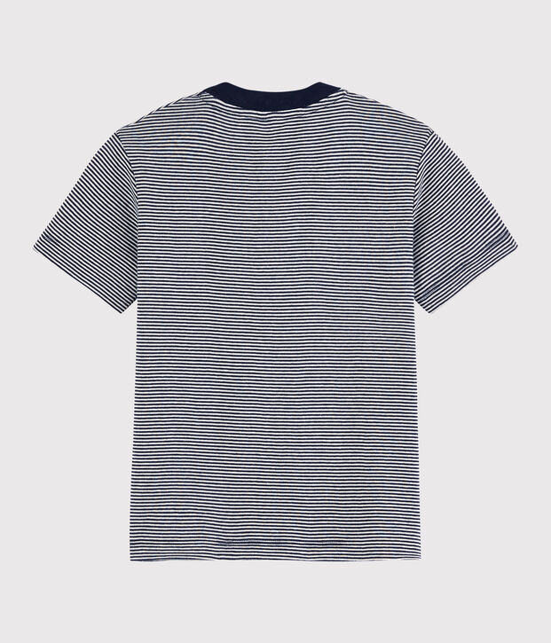 Kurz&auml;rmeliges Kinder-T-Shirt aus Baumwolle f&uuml;r Jungen blau/weiss