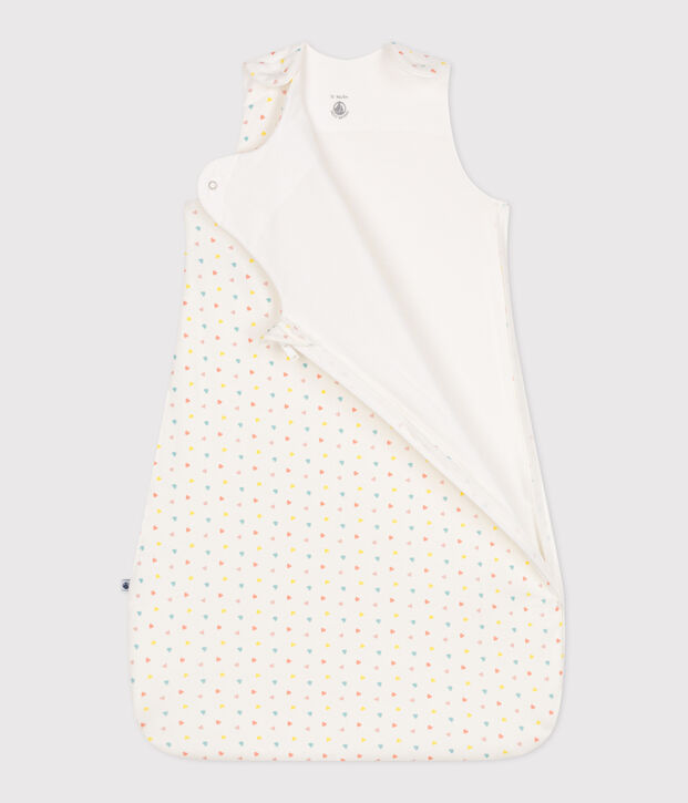 Babyschlafsack aus bedruckter Baumwolle, TOG 1,5 weiss/vielfarbig