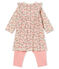 Gemustertes Baby-Leggingkleid für Mädchen weiss MARSHMALLOW/weiss MULTICO