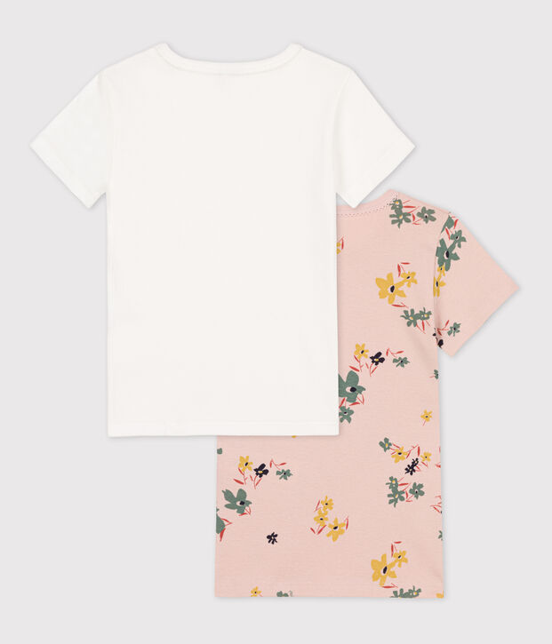 2er-Set kurz&auml;rmelige T-Shirts aus Baumwolle mit Blumenmotiv f&uuml;r M&auml;dchen vielfarbig