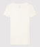 Damen-T-Shirt, leichter Rippstrick weiss MARSHMALLOW
