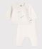 2-teiliges Baby-Set aus Woll- und Baumwoll-Strick mit Walmotiv weiss MARSHMALLOW