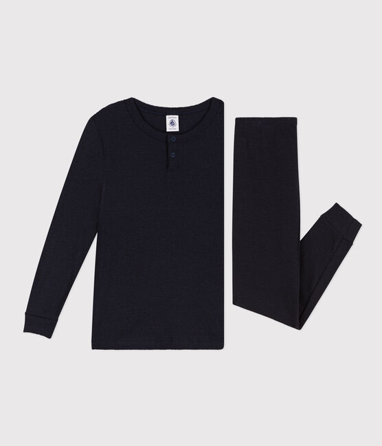 Kinderpyjama aus Baumwolle und Lyocell blau SMOKING