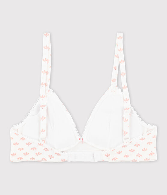 Gepolsterter Mädchen-BH mit Print weiss ECUME/rosa VENUS/ MULTICO