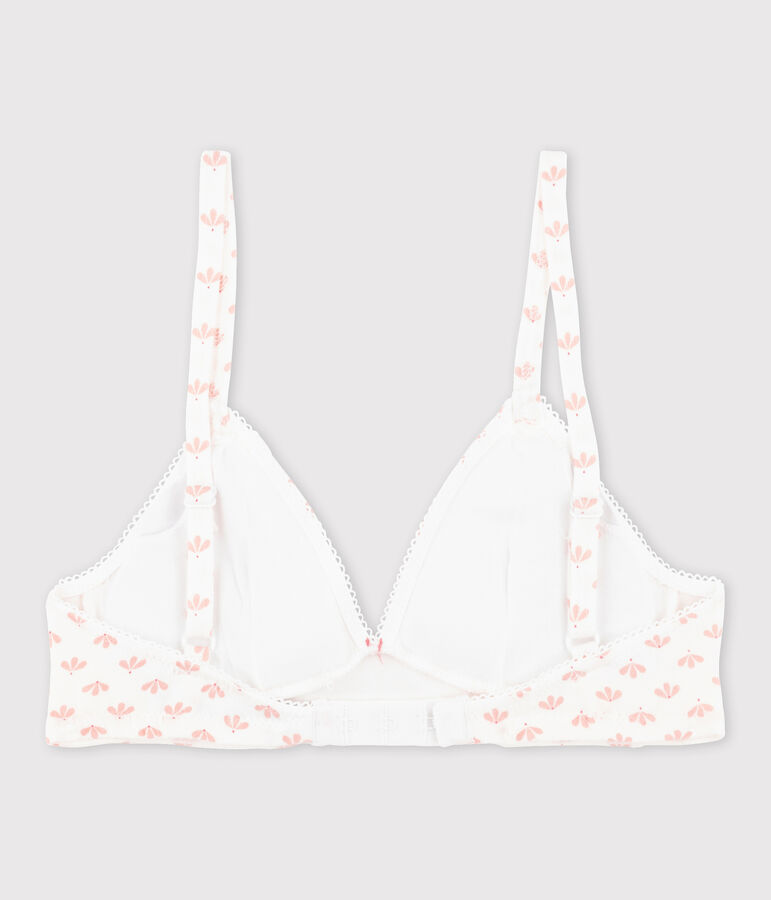 Gepolsterter M&auml;dchen-BH mit Print weiss ECUME/rosa VENUS/ MULTICO