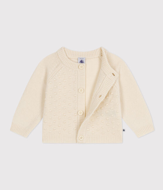 Baby-Cardigan aus Woll-/recyceltem Nylon naturfarben AVALANCHE