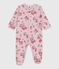 Strampler aus Doppeljersey mit Blumenmuster rosa JOLI/weiss MULTICO