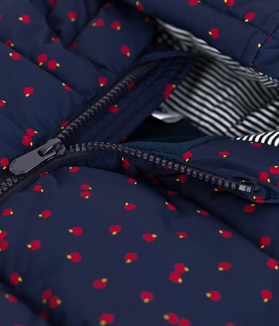 Lange Kinder-Winterjacke mit Muster blau SOIR/ MULTICO