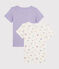2er-Set kurzärmlige T-Shirts mit Vogel-Print für kleine Mädchen variante 1