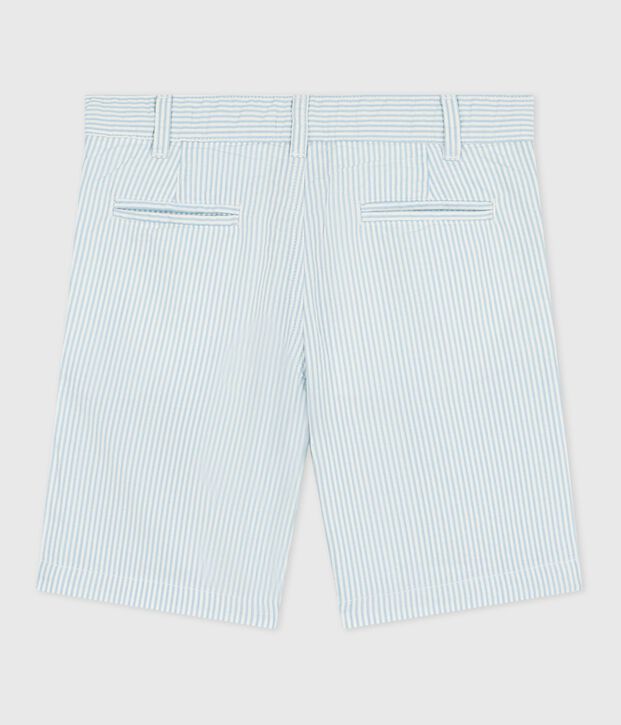 Kinder-Bermudashorts aus Baumwolle mit Streifen blau/blau