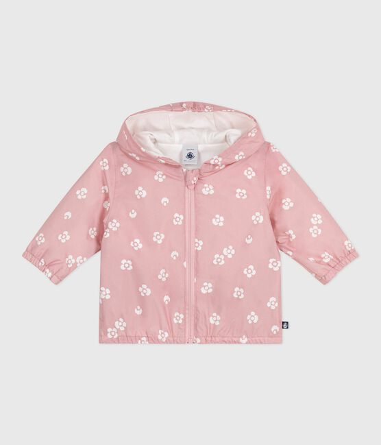 Baby-Windjacke mit Blumenmuster rosa CHARME/weiss MARSHMALLOW