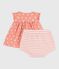 2-teiliges Newborn-Set aus Baumwolle mit Sonnenmuster orange ABRICOT/ MARSHMALLOW